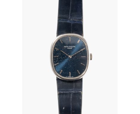 Patek Philippe "Ellipse", 1980er JahreRef. 3848. 750 Weissgold-Gehäuse Nr. 2909463. Handaufzug Kal. 215, Werk Nr. 1340035, Gy