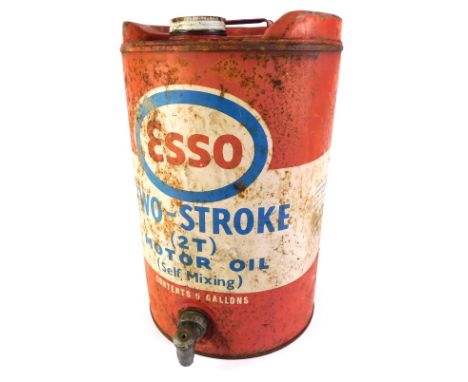 An Esso 5 gallon two stroke oil can, 45cm high.