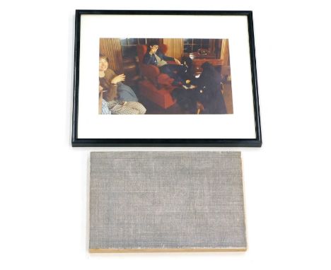 20thC School. Plain panel, written verso, Hester Vis 2015, 22/8/15, 18cm x 26cm, and a photograph, figure in an interior sett