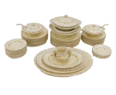 An A J Wilkinson Royal Staffordshire floral pattern part dinner service, to include graduated meat plates, 40cm wide etc, pai