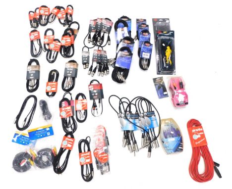 A quantity of Stagg and other electric guitar sound cables.