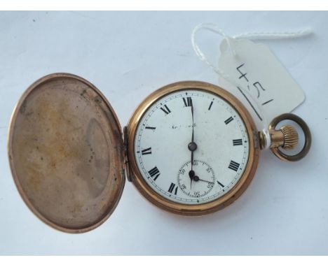 A gents rolled gold pocket watch with seconds sweep 