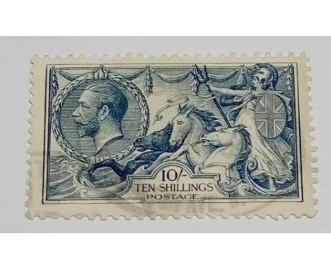 1919 seahorse 10/- light canc B.W.Ptg fine stamp