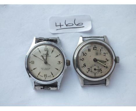 A ORIS gents wrist watch with seconds sweep &amp; 1 other - both in metal cases