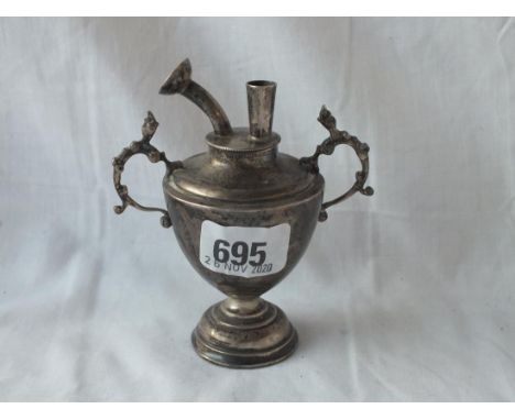 A cigar table lighter with two decorative handles - 4" high - London 1882 by WC