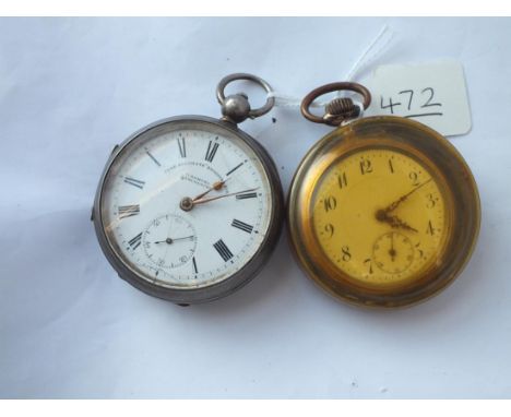 Two silver gents pocket watches both with seconds sweep