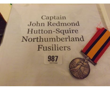 A Mediterranean Medal - Captain J R Hulton-Squires - Northumberland Fusiliers with some history
