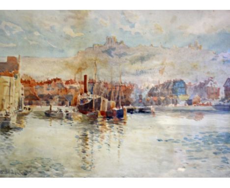 Wilfred R COAD - Boats in a Harbour 