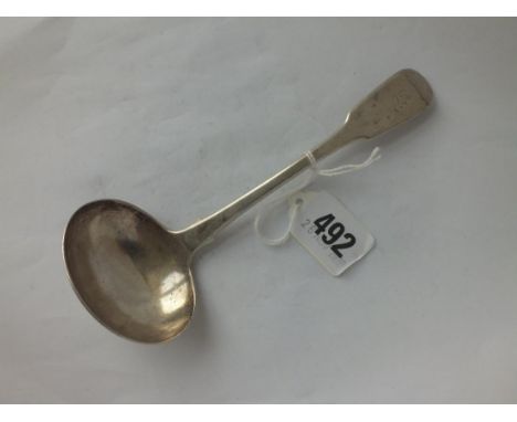 A Georgian fiddle pattern sauce ladle - London 1816 by IP GH