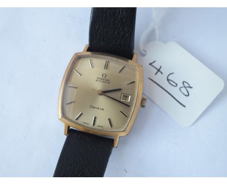 A gents OMEGA automatic Geneve wrist watch with seconds sweep &amp; calander dial