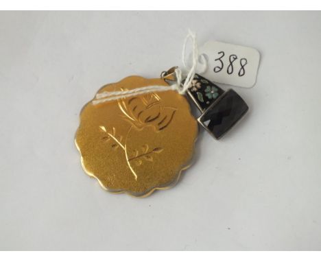A silver &amp; enamel pendant together with a Japanese style pendant 