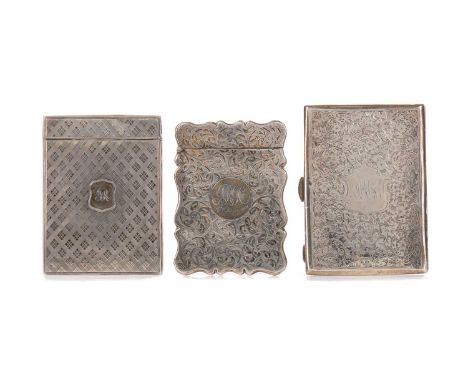 WILLIAM IV SCOTTISH SILVER CARD CASE,maker James Nasmyth, Edinburgh 1834, with engine turned detail and cartouche initialled 