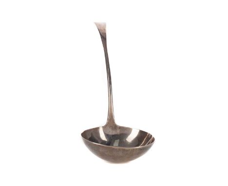 19TH CENTURY WHITE METAL PUNCH LADLE,maker and date marks rubbed, probably Edinburgh, 36cm long, approx 197gCondition report: