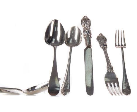 THREE GEORGE III DESSERT SPOONS,maker Peter &amp; William Bateman, London 1807, Old English pattern, 17.1cm long, along with 