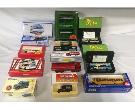 Diecast model vehicle collection  assorted makes, Corgi buses and Morris 1000 van, Dinky super toys 943 Leyland Octopus tanke