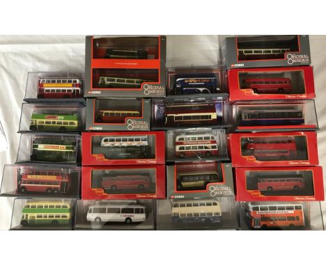 Corgi diecast Model buses 'The Original Omnibus Company' series to include 21 buses, a Leyland PS1, BMMO C5A bus-Midland Red,