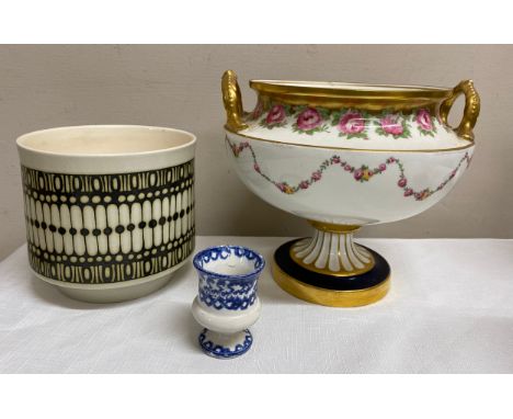 A selection of ceramics to include a19thC blue and white transfer printed plate,a Hornsea planter 13cm h, 2 x Noritake vases,