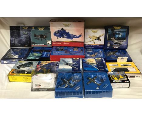 Corgi diecast model aeroplanes of 13 assorted models to include: Boeing B-17 flying fortress Memphis Belle, AA33410 Westland 
