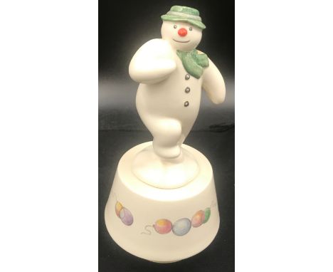 Royal Doulton 'The Snowman' gift collection 'Snowman Magic' D35, 1985 musical ceramic figurine plays 'Walking in the Air'.Con