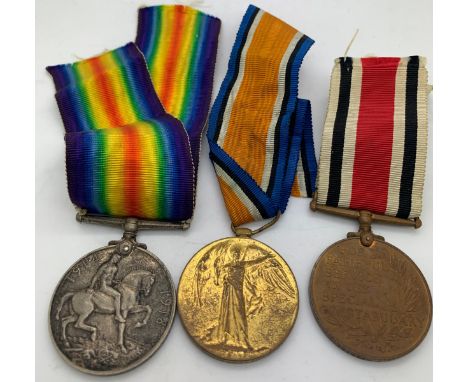 Two WWI Service medals for 32306 Pte. A. Merritt S. Staff. R. and a special constabulary medal Harold Merritt.Condition Repor