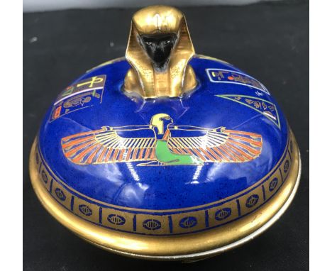 Carlton Ware lidded Egyptian bowl with Pharaoh knob, lustre interiorCondition ReportGilt rub to knob, minor gilt scratch to o