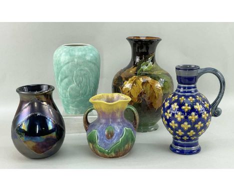 ASSORTED ART POTTERY, including Minton ewer, Bretby twin-handled vase, Poole vase, Clewes 'Cameleon Ware' vase, Doulton 'Impa