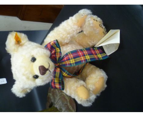 Modern Steiff blond mohair musical bear