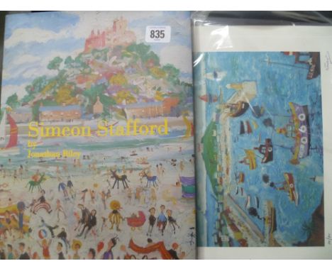 Three signed Simeon Stafford colour prints together with a Simeon Stafford book with drawn embellishments.