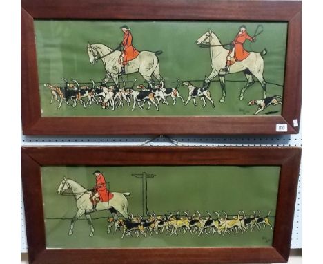 Pair of Cecil Aldin colour prints. 'Whip' and 'Huntsman'. Both 10' x 27.5'.