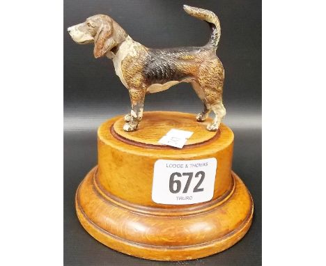 SPELTER cold painted model of a hunting hound
