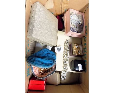 Quantity of vintage costume jewellery within boxes.