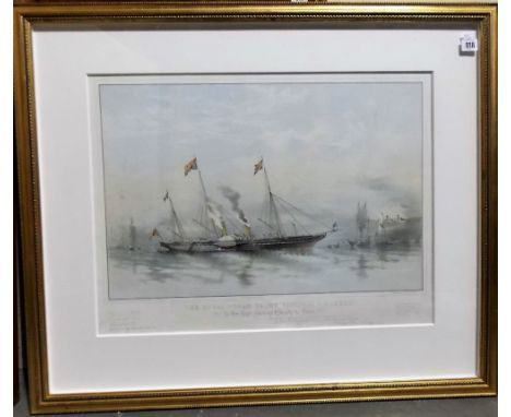 AFTER REVD HENRY JOHN VERNON  Pbl. Day & Son. 'The Royal Steam Yacht Victoria & Albert'. 19th Century hand coloured lithograp