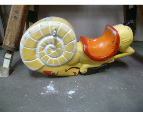 Vintage American aluminium painted ram Saddle Mate, playground spring rider, width 29'