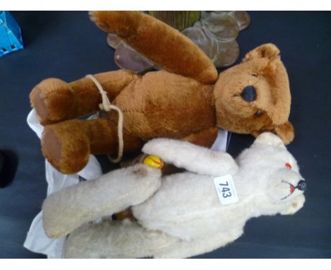 A Vintage mohair teddy bear together with a Past Times modern teddy bear (2)