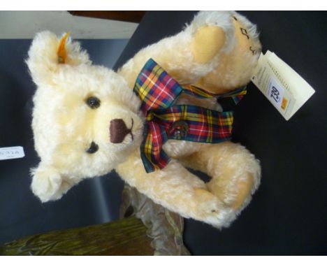 Modern Steiff blond mohair musical bear