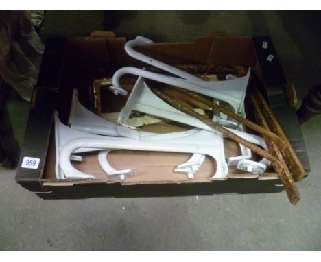 Collection of white enamel cistern brackets and other brackets