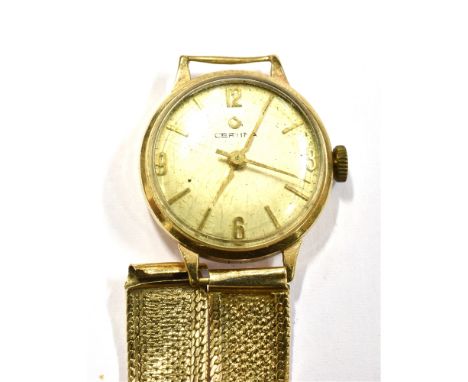 CERTINA, A LADY'S 9CT GOLD ROUND BRACELET WATCH CIRCA 1965 silvered dial with raised gilt baton numerals and dauphin hands, t