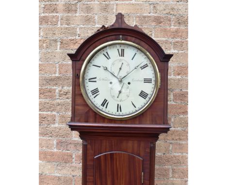 AN EARLY 19TH CENTURY REGULATOR STYLE LONGCASE CLOCK  by James Whitelaw, Edinburgh, the enamel dial with subsidiary seconds a