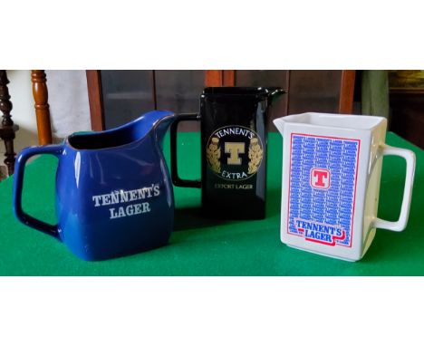 Tennent's Lager advertising water jugs by Wade. Excellent Condition.