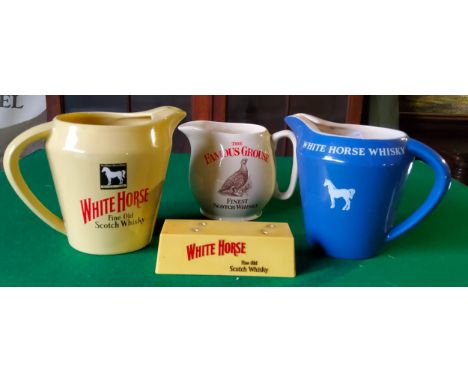 Whisky - Two White Horse scotch whisky water jugs by Wade; a Famous Grouse 'Finest Scotch Whisky',etc (4)