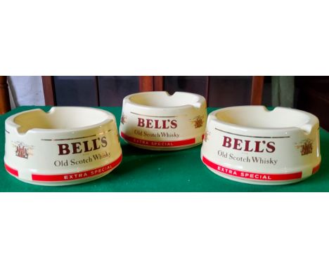 Three Bell's Old Scotch Whisky 'Extra Special' ashtrays by Wade PDM