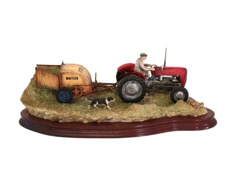Border Fine Arts 'Hay Turning' (Massey Ferguson Tractor and Wuffler), model No. JH110 by Ray Ayres, limited edition 299/1750,