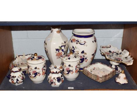 A quantity of Masons Mandalay pattern wares including lidded jars, plates, vases etc (17)