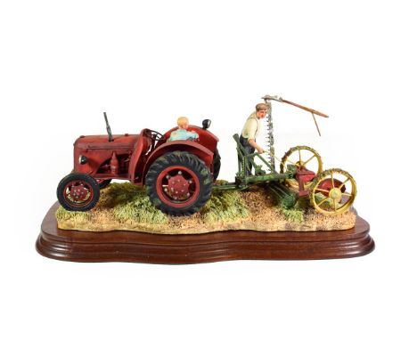 Border Fine Arts 'The First Cut' (David Brown Cropmaster), model No. JH70 by Ray Ayres, limited edition 542/1500, on wood bas