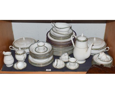 A Noritake porcelain dinner service, late 20th century, decorated with the Glenarm pattern, comprising two vegetable tureens 