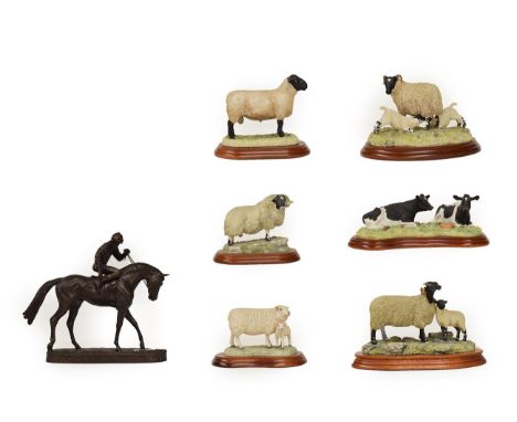 Border Fine Arts Sheep Model Groups Including: 'Swaledale Ewe and Lamb' (Style One), model No. B0307 by Ray Ayres, limited ed