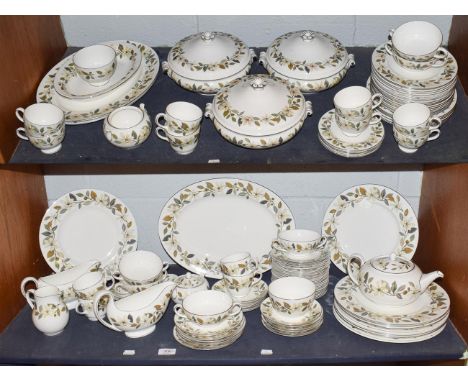 A Wedgwood Beaconsfield pattern comprehensive dinner/tea service various back stamps, together with a box of studio pottery a