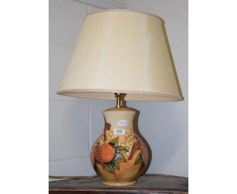 A Moorcroft table lamp, base 26cm