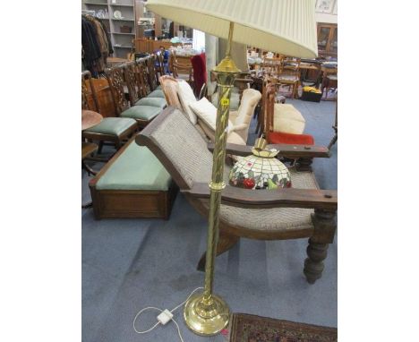 A modern brass standard lamp, 64" h 