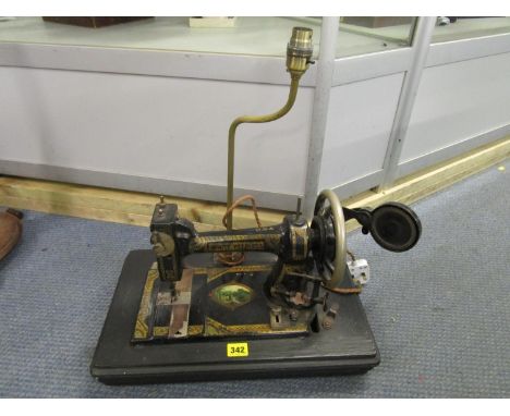 An American White Peerless sewing machine converted to a lamp 